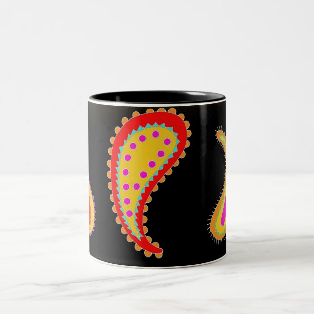 Bright paisley coffee mug (Center)