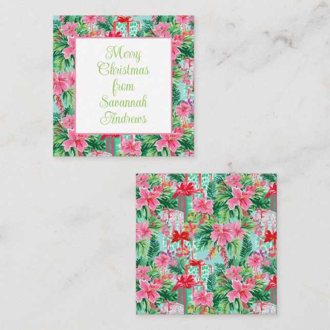 Bright Palm Beach Christmas Presents Enclosure Card (Front/Back)
