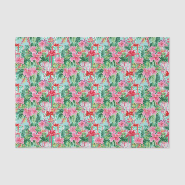 Bright Palm Beach Christmas Presents Tissue Paper (Front)