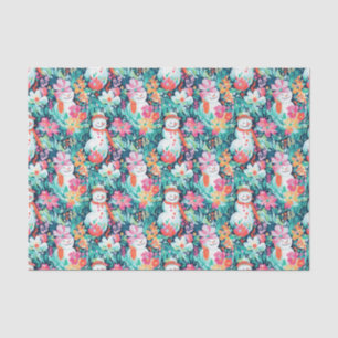 Bright Palm Beach Christmas Snowman Tissue Paper