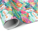 Bright Palm Beach Christmas Snowman Watercolor Wrapping Paper<br><div class="desc">PreppyPrint.com - Celebrate Christmas in Palm Beach style! Transfer this design onto the products of your choice too! Please visit my designer store,  PreppyPrint.com,  for coordinating items.</div>