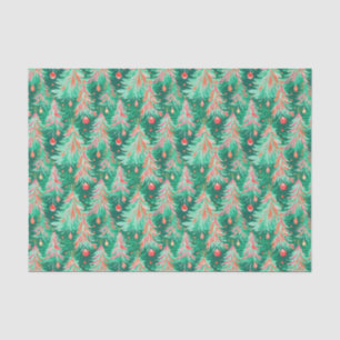 Bright Palm Beach Christmas Tree Watercolor  Tissue Paper