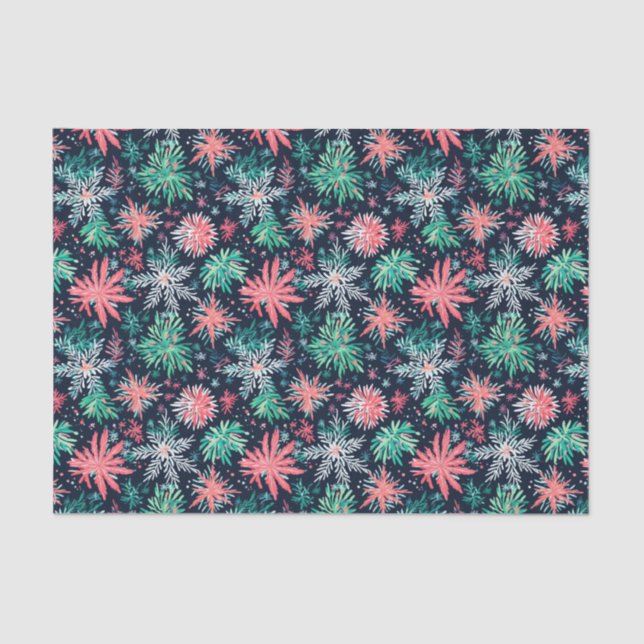 Bright Palm Beach Christmas Watercolor  Tissue Paper (Front)