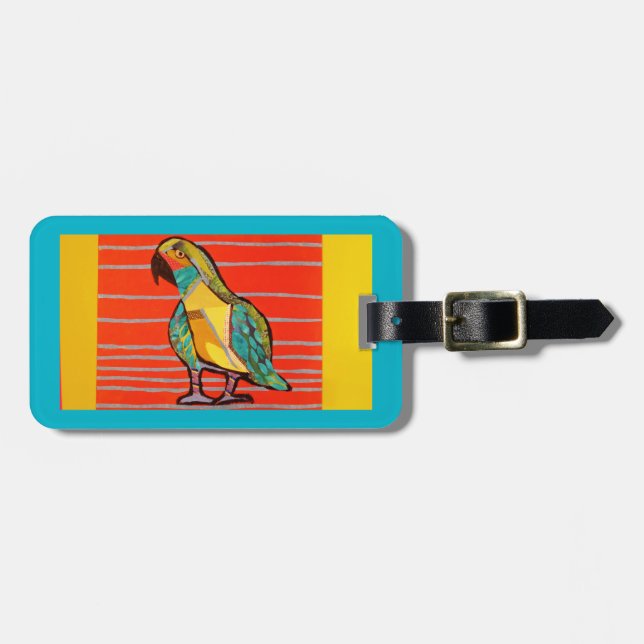 Bright Parrot Luggage Tag (Front Horizontal)