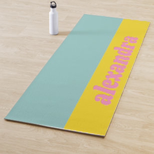 Bright Pastel Colour Block Personalized Yoga Mat