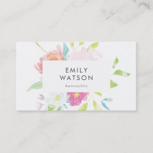 Bright Pastel Floral Carte de visite