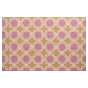 Bright Pastel Pink Yellow Ochre Bali Batik Pattern Fabric
