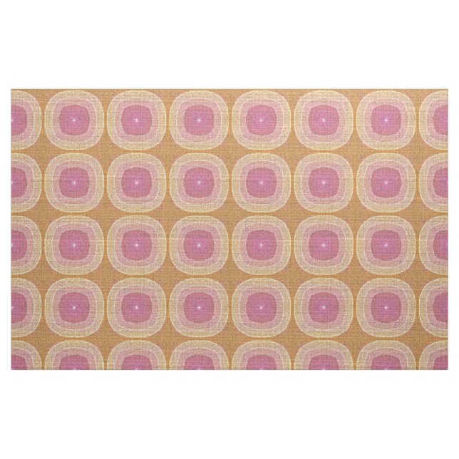 Bright Pastel Pink Yellow Ochre Bali Batik Pattern Fabric (Fat Quarter)