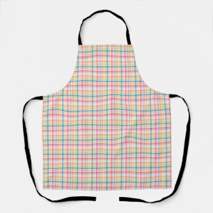 Bright Pastel plaid multicolour clan tartan Apron