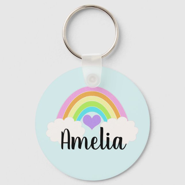 Bright Pastel Rainbow Keychain (Front)