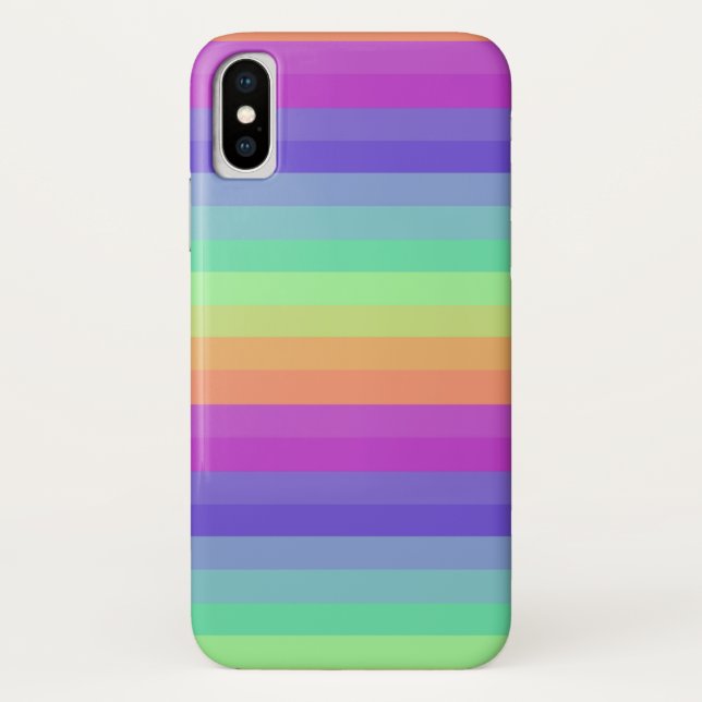 Bright Pastel Rainbow Stripe iPhone / iPad case (Back)