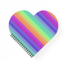 Bright Pastel Rainbow Stripe Spiral Notebook