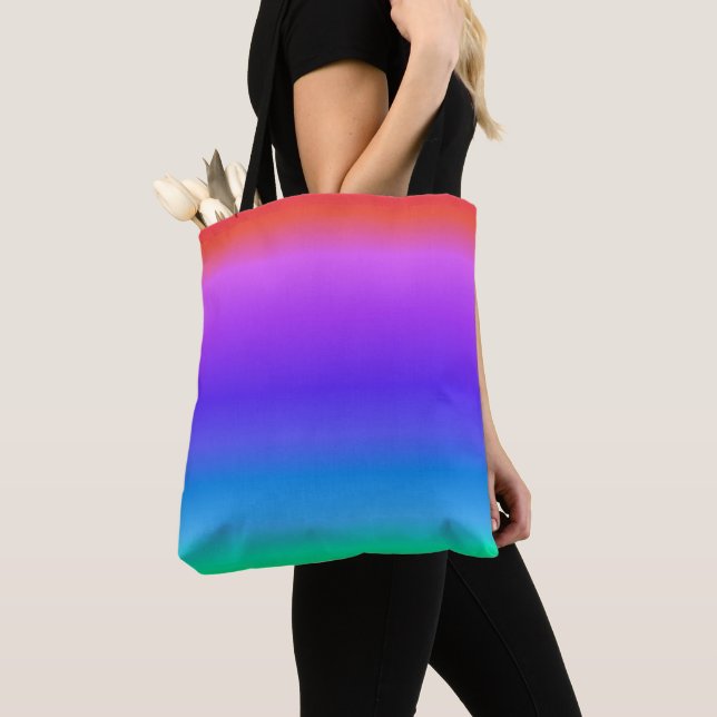 Bright Pastel Rainbow Tote Bag (Close Up)