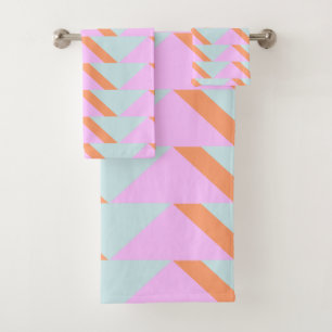 Bright Pastel Retro Motif géométrique rose Aqua
