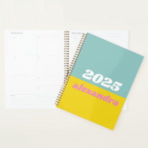 Bright Pastels Colour Block 2021 Personalized Planner