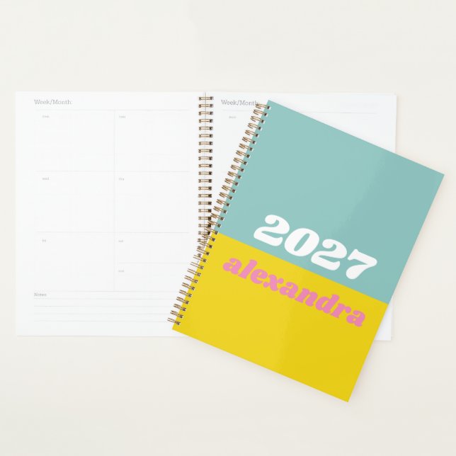 Bright Pastels Colour Block 2027 Personalized Planner (Display)