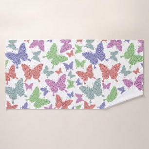Bright Pastels Seasonal Butterflies Bath Towel