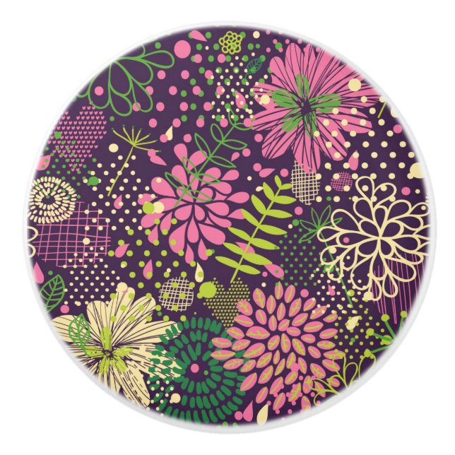 Bright pattern ceramic knob (Front)