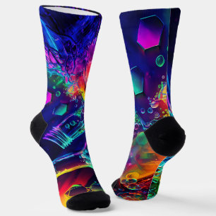Bright pattern chemistry geometric cool socks