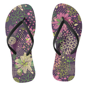 Bright pattern flip flops