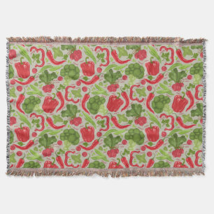 Bright pattern from fresh vegetables throw blanket
