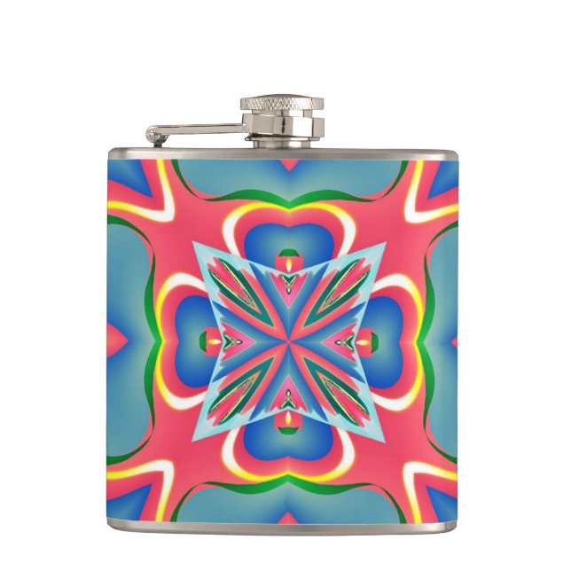 Bright Pattern Hip Flask (Front)