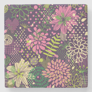 Bright pattern stone coaster