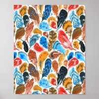 Bright pattern with bird feathers