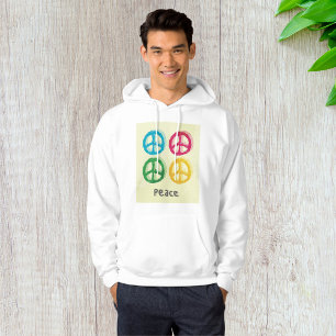 Bright Peace Symbols 1960s Inspired Hoodie