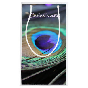 Bright Peacock Feather Party Favour Custom Gift Ba Small Gift Bag