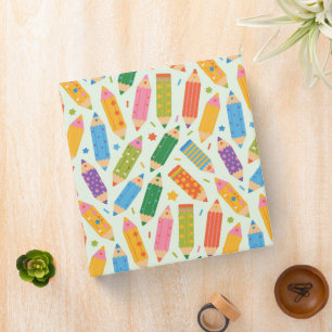 Bright Pencil Patterned Binder