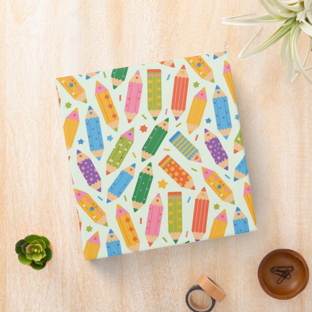 Bright Pencil Patterned Binder (In Situ)