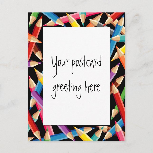 Bright Pencils Frame Postcard (Front)