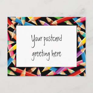Bright Pencils Frame Postcard