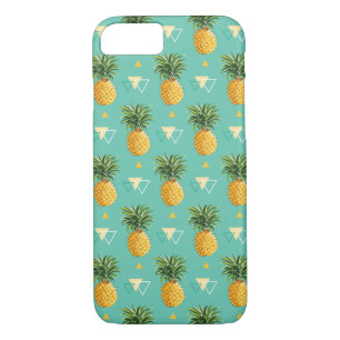 Bright Pineapples On Geometric Pattern Case-Mate iPhone Case