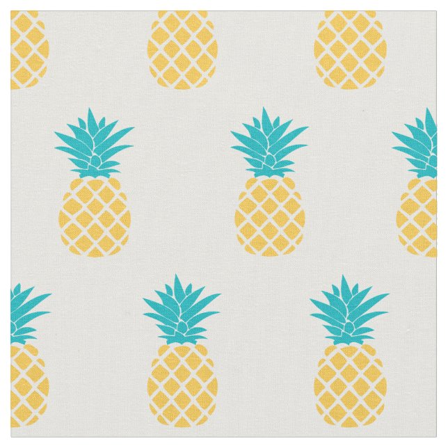 Bright Pineapples Pattern Fabric (Close Up)