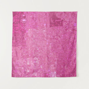 Bright Pink Abstract Mosaic Gloss Tapestry