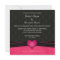 Bright Pink and Black Damask Wedding Invitations