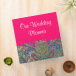 Bright Pink and Green Paisley Wedding Planner Binder<br><div class="desc">Bright Pink can be changed to any colour to match your event. This next menu choice is printed on letterhead and therefore is only printed on the front - the back will be just the plain paper with no colour or designs - that's the disadvantage - the advantage would be...</div>