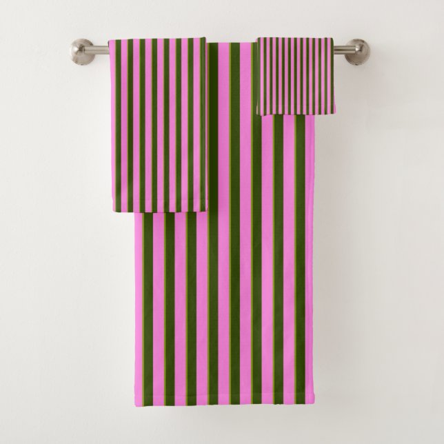 Bright Pink and Green Retro Stripe Modern (En situation)