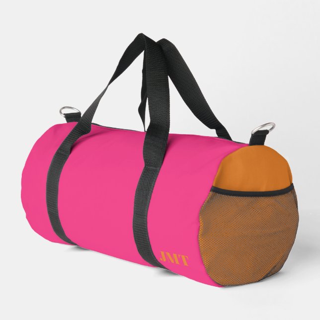 Bright Pink and Orange Monogram Duffle Bag (Right Corner)