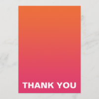 Bright Pink and Orange Ombre Wedding Thank You