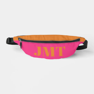 Bright Pink and Orange with Monogram Fanny Pack