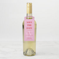 Bright Pink and Red Initial Wedding Save The Date
