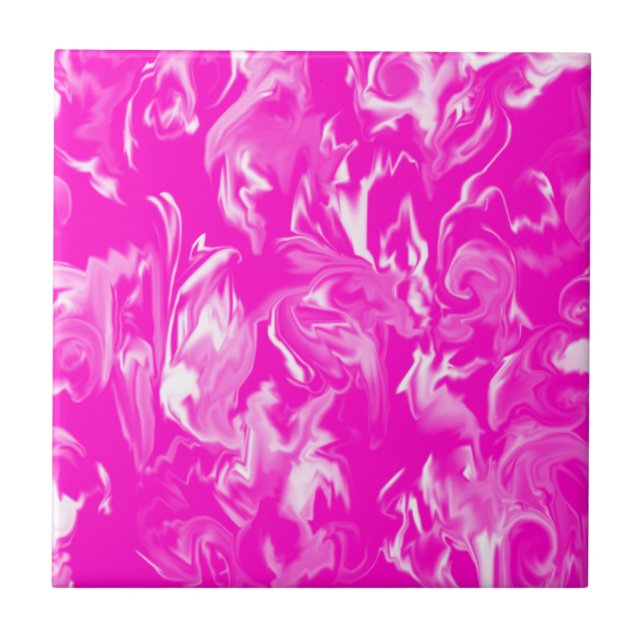 Bright Pink and White Mixed Colour Tile (Front)