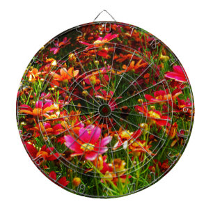 Bright pink and yellow Daisy Wild flowers Dartboard
