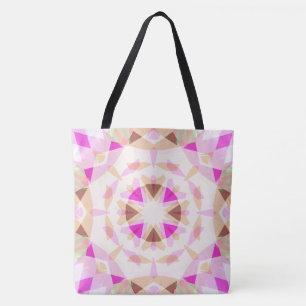 Bright Pink Autumn Brown Star Dopamine Decor Beach Tote Bag