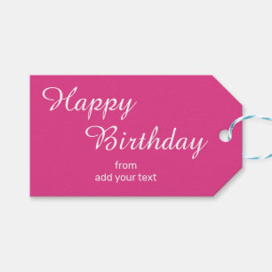 Bright Pink Birthday Gift Tags
