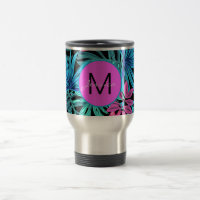 Bright Pink Blue Tropical Floral Personalised