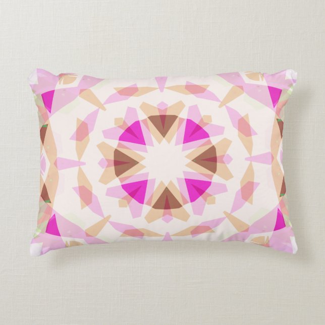 Bright Pink Brown Star Dopamine Decor Eclectic  Accent Pillow (Front)